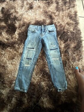 Kids Distressed Blue Denim Jeans